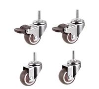4Pcs 2-Inch Silent Swivel Furniture Wheels 360° Rubber Casters for Platform Cart & Chair 2 with Brake & 2 without Brake Heavy-Duty Household Accessory