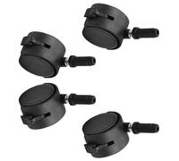 4pcs 2 Inch Swivel Caster Wheels with Brake, Black Metal PU Furniture | 360 Degree Rotation, Quiet Smooth Rolling, Easy Manoeuvrability for Office Chairs, Carts, Cabinets and Home Moving