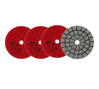 4PCS 2 Inch Wet Dry Polishing Pads | Flexible Sanding Discs for Granite Marble Tiles | 50mm Diamond Grinding Wheels with 8mm Hole | Grit 50-400 for Stone Glass Quartzite(4PCS Grit 400)