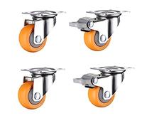 4pcs 2 inches 50mm Heavy Duty 160kg Orange Swivel Castor Wheels Trolley Furniture Caster(2a2c)