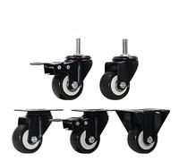 4pcs 2 inches 50mm Heavy Duty 180kg Black Swivel Castor Wheels Trolley Furniture Caster(4pcs-d2)