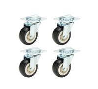 4pcs 2" PVC Plate Casters - Wear-Resistant Silent Swivel Wheels Heavy Duty 360° Universal Trolley Furniture Castors(4PCS Swivel)