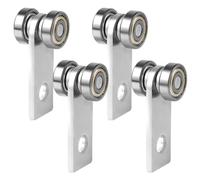 4pcs 2 Wheel Trolley Assembly Rollers, Strong Steel Two Bearing Trolley Assembly Silver Strut Channel Trolley for 1-5/8" Wide and All 1-5/8" or Taller Strut Channel