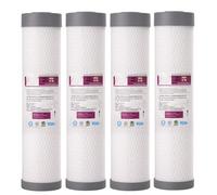 4pcs 20" x 4.5" Whole House Water Filter Replacement, 2-in-1 Pleated PP Sediment Carbon Block Composite Cartridge, Fits Heavy Duty Housings