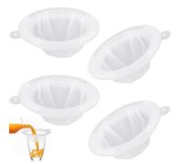 4Pcs 200-450 Mesh Nylon Ultra Fine Kitchen Funnel Strainer Filters | Food Safe Plastic Filter for Coffee Juice Soya Milk Wine Honey Daily Kitchen Use