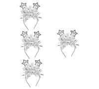 4pcs 2023 Headband Hair Bands Star Headband Party Hairband Party Headdress Glitter Headband New Year Headband Headbands 2023 Head Hoops Sequin Hair Band 2023 Hairbands Iron FRCOLOR