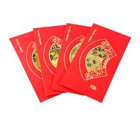 4pcs 2024 Chinese New Year Dragon Gold Foil Coin Collection Envelope Hong Kong Treasure Gift Wrap Bag Money Pocket Money Pocket