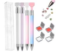 4PCS 2026 New Diamond Art Pens, Automatic Refillable Wax Pens for Diamond Painting & Nail Art, Quick Pick Up Gems Tools with 4 Replacement Clays(4 Colors)