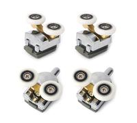 4pcs 23/25mm Shower Door Top Bottom Rollers Metal Double Wheel Sliding Shower Rollers Bear Runner Replacement Glass For Display Cabinets