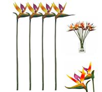 4Pcs 23.6'' Artificial Flowers Bird of Paradise, Green Plant For Home Garden Office Decoration Decorations, Wedding Verandah