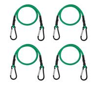 4Pcs 24 Inch Bungee Cord with Carabiner Clip, Superior Rubber Heavy Duty Straps Strong Elastic Rope for Outdoor Tent, Luggage Rack, Camping, Cargo, Bike, Transporting, Storage (Green)