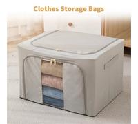 4Pcs 24L Folding Storage Box Made Of Thick Fabric&steel Frame Wardrobe Organizer