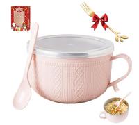 4PCS 25-Oz Mug Meals with/Lid-Its, 2026 Christmas 4-Piece Meal Mugs Set, Large Mug Meals with Lids for Coffee, Stews, Ideal Christmas, Holiday Winter Mugs Set (Pink)