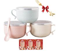 4PCS 25-Oz Mug Meals With/Lid-Its, 2026 Christmas 4-Piece Meal Mugs Set, Large Mug Meals with Lids for Coffee, Stews, Ideal Christmas, Holiday Winter Mugs Set (3PCS)