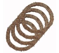 4PCS 25cm Natural Vine Wreath, Branch Rattan for Christmas DIY, Grapevine for Halloween Craft, Easter DIY for Front Door, Wall Hanging, Table, Wedding Decor