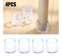 (4pcs, 25mm) Clear Table Chair Legs Cap Feet Silicone Pad Covers Floor Protector Set