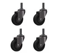 4pcs 25MM Furniture Casters with Brake M6/M8 Threaded Swivel Wheels Rubber Rolling Casters for Small Devices HeavyDuty Furniture Rollers (No Brake M8 Size)