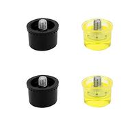 4Pcs 25mm Rubber Mallet Replacement Heads for Hammer, Threaded,Yellow/Black