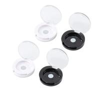 4pcs 26mm Single Color Eyeshadow Box Plastic Refillable Container | White Black Options, Portable Pocket Size, for Travel Makeup Kits and Custom Palette Building