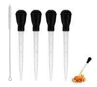 4Pcs 28cm Turkey Baster & Meat Marinade Cooking Kit with Cleaning Brush, Essential Brining and Basting Tool for Cooking, Flavoring Turkey, Meat and Food for Roasting, BBQ and Holiday Meals