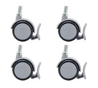 4Pcs 2in Rubber Caster Wheels with M10 Thread Stem Furniture Casters with Brake for Office Chairs Workbenches Hospital Beds Rolling Quiet Safe Replacement Accessories