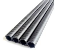 4pcs 2MM Wall Thick Carbon Fiber Tube 16x12x420MM,3K Roll Wrapped Twill Matte Finish