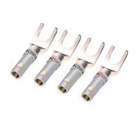 4pcs/2pair "Y"/"U" Type spade banana Connectors Gold Plated Screws-Type Solderless Fork Speaker Banana Connectors adapter