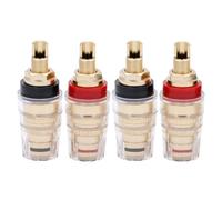 4pcs/2pairs Brass Gold Plated 4MM Binding Post Terminals Binding Banana Connector for Speaker Amplifier Red+Black Color