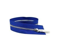 4Pcs 3# 15cm to 70cm Metal Zippers Closed-End and Open-End for Bag Pocket Garment Repair Kit DIY Accessory,Royal Blue Silver,Open End-50cm