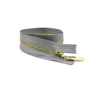 4Pcs 3# 15cm to 70cm Metal Zippers Closed-End and Open-End for Bag Pocket Garment Repair Kit DIY Accessory,Gray Gold,Close End-25cm