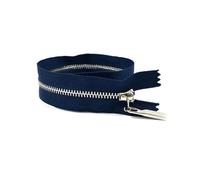 4Pcs 3# 15cm to 70cm Metal Zippers Closed-End and Open-End for Bag Pocket Garment Repair Kit DIY Accessory,Navy Blue Silver,Close End-20cm