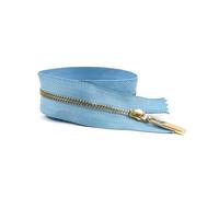 4Pcs 3# 15cm to 70cm Metal Zippers Closed-End and Open-End for Bag Pocket Garment Repair Kit DIY Accessory,Light Blue Gold,Close End-20cm