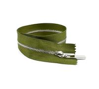 4Pcs 3# 15cm to 70cm Metal Zippers Closed-End and Open-End for Bag Pocket Garment Repair Kit DIY Accessory,A Green Silver,Close End-15cm