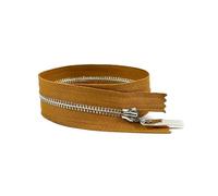 4Pcs 3# 15cm to 70cm Metal Zippers Closed-End and Open-End for Bag Pocket Garment Repair Kit DIY Accessory,Brown Silver,Close End-20cm