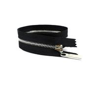4Pcs 3# 15cm to 70cm Metal Zippers Closed-End and Open-End for Bag Pocket Garment Repair Kit DIY Accessory,Black Silver,Close End-20cm