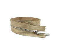 4Pcs 3# 15cm to 70cm Metal Zippers Closed-End and Open-End for Bag Pocket Garment Repair Kit DIY Accessory,Khaki Silver,Close End-20cm