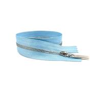 4Pcs 3# 15cm to 70cm Metal Zippers Closed-End and Open-End for Bag Pocket Garment Repair Kit DIY Accessory,Light Blue Silver,Close End-20cm