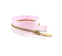 4Pcs 3# 15cm to 70cm Metal Zippers Closed-End and Open-End for Bag Pocket Garment Repair Kit DIY Accessory,Pink Gold,Close End-20cm