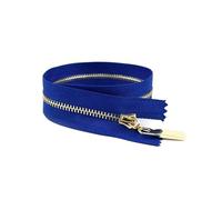 4Pcs 3# 15cm to 70cm Metal Zippers Closed-End and Open-End for Bag Pocket Garment Repair Kit DIY Accessory,Royal Blue Gold,Close End-25cm