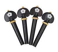 4pcs 3/4 4/4 Violin String Shaft Protecting Headstock High-grade Hand-carved Ebony White Shell Abalone Shell Universal Parts(XD-10)