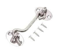 4pcs 3/4/6/8/10/12inch Stainless Steel Cabin Hook Eye Shed Gate Door Latch Cabinet Window Catch Holder Lock for Doors(12inch)