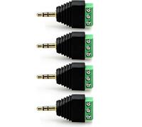 4pcs 3.5mm 3 Poles Male To 3 Screw Terminals Female Converter Stereo Adapter For Homes Sound Systems & Studio Equipment Terminals Plugs