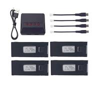 4pcs 3.7V 1800mAh Li-ION Batteries & 1PCS 4 in 1 Charger for E88 E88PRO E88MAX E525 E99 E99PRO P1 P5PRO K3 S1 P8 Quadcopter Remote Control