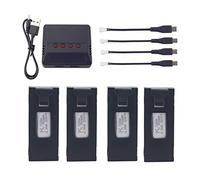 4PCS 3.7V 1800mah Lithium Battery with 4 in 1 Charger for E88 E88PRO E88MAX E525 E99 E99PRO P1 P5PRO K3 S1 P8 RC quadcopter drone accessories spare li-ion battery
