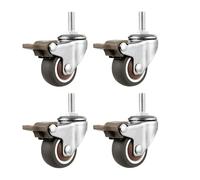 4PCS 3 Inch Castor Wheels with Brake Mute Rubber Furniture Caster Rollers Universal Screws M6/M8/M10 Heavy Duty Replacement for Home & Office Use (No Brake 3 in