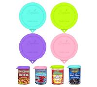 4PCS 3-inch Silicone Can Lids for Goya | Van Camp's | Chef Boyardee | Bush's Best | Farmer's Market Can, Tight Seal Cover for Canned Good, Can Toppers, Reusable Food Saver Lid (Can NOT Included)