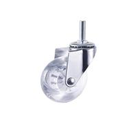 4PCS 3" M12 Universal PU Polyurethane Caster Wheels - C Crystal Swivel for Display Cabi Baby Cots Fur Easy li (M10x15mm Catible)