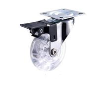 4pcs 3" M12 Universal PU Polyurethane Caster Wheels with Brake for Display Cabi Baby Cots C Crystal Flat Design - & Easy li