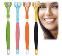 4PCS 3-Sided Toothbrush,3-Sided Soft Hair Toothbru/sh,Sensory To/othbrush of 360 Cleaning,Triple Headed Dirty Remover for Pets and People,Large Angle Soft Complete Teeth and Gum Care,Dog Tooth Cleaner