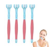 4Pcs 3 Sided Toothbrush Adult Blue Autism Toothbrush Travel Toothbrush 3 Sided Toothbrush Wrap Around for Kids Toothbrush for Autistic Children Gum-Care Sensory Toothbrush Deep Cleaning